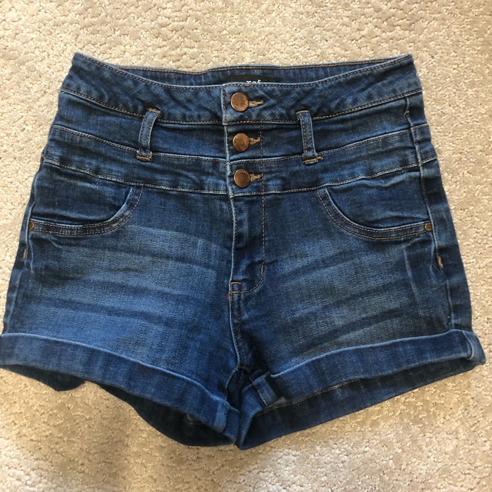 High waisted jean shorts